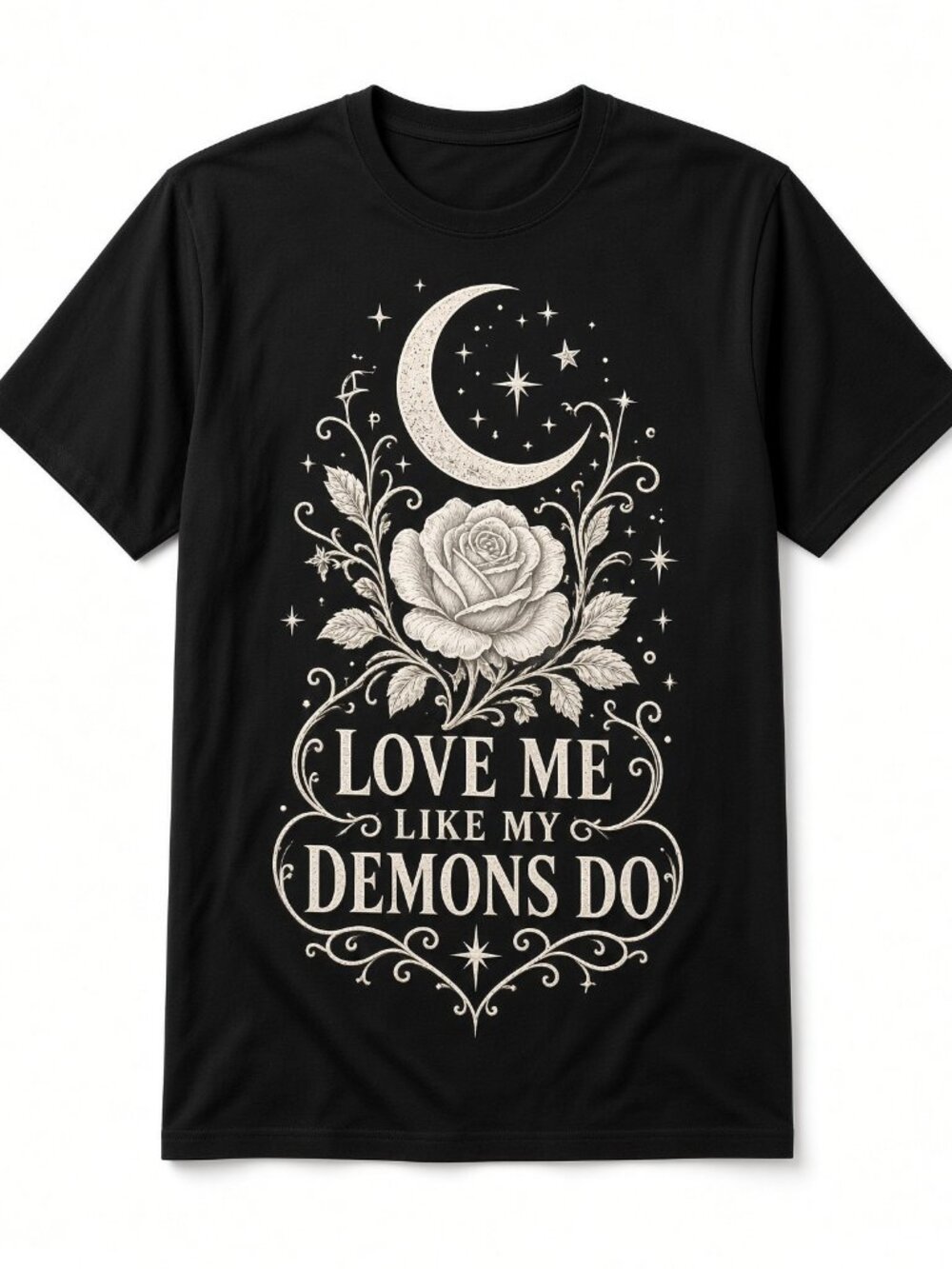 4pcs 10" DTF Transfers Love Me Like My Demons Do Rose Moon